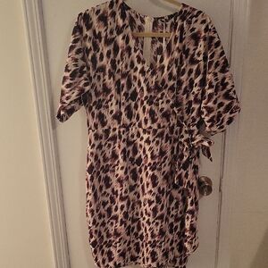 Leopard Print Wrap Dress